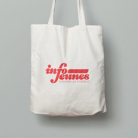 Logotype, logo, totebag, info jeunes, grand est, christine sejean, graphisme, identité visuelle