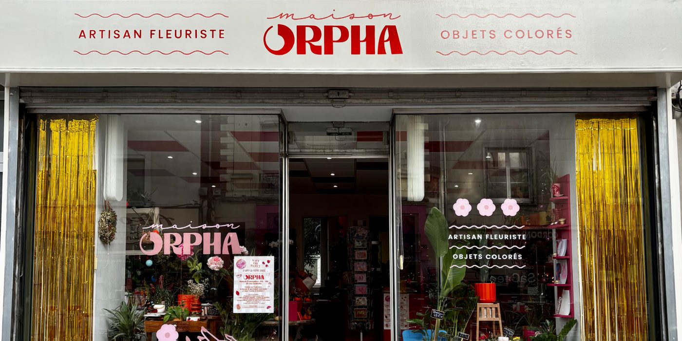 artisan fleuriste, objets colores, graphisme, logotype, logo, christine sejean, graphiste, peintre en lettres, reims, enseigne